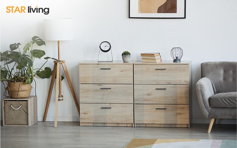 chest of drawers in living room